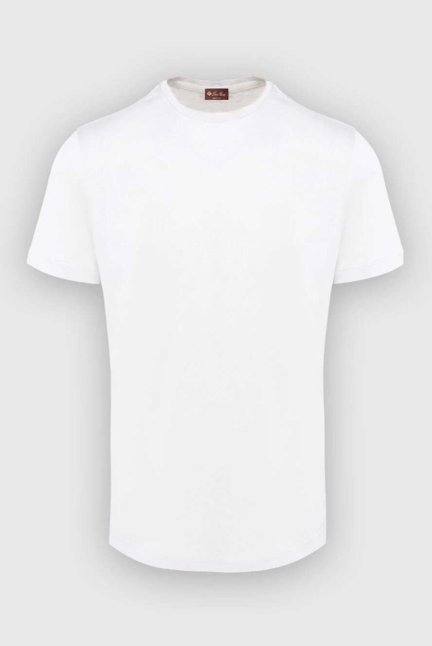 Loro Piana White men's silk and cotton T-shirt - 60% silk, 40% cotton. Country of manufacture: Italy. Care: specialized cleaning - photo 1