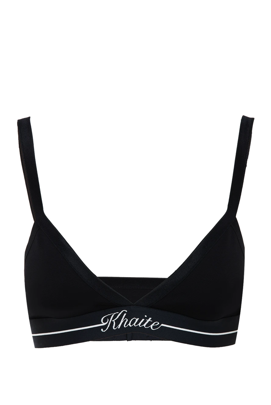 Khaite Top black for women - logo. 79% viscose, 16% polyamide, 5% elastane. Country of manufacture: Italy. Care: specialized cleaning - photo 1