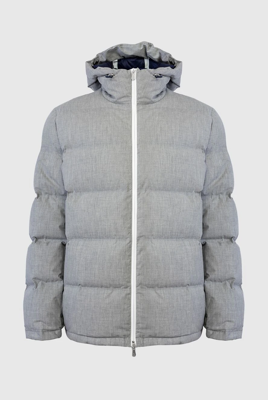 Brunello Cucinelli Пуховик мужской из хлопка серый - Вшитый капюшон. 100% хлопок. Молния. Два боковых кармана, два внутренних кармана. Страна производитель: Италия. Уход: специализированная чистка - фото 1
