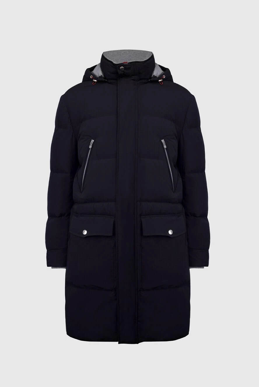 Brunello Cucinelli Пуховик мужской из акрила синий - Вшитый капюшон. 80% акрил, 20% другие волокна. Молния. Два боковых кармана, два внутренних кармана. Страна производитель: Италия. Уход: специализированная чистка - фото 1