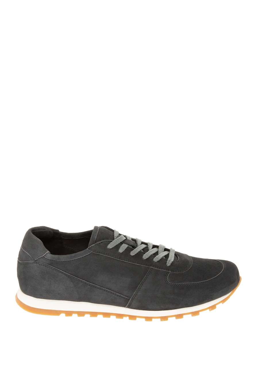 Andrea Ventura Gray suede sneakers for men - contrast sole. 100% suede. lacing. Country of manufacture: Italy. Care: specialized cleaning - photo 1