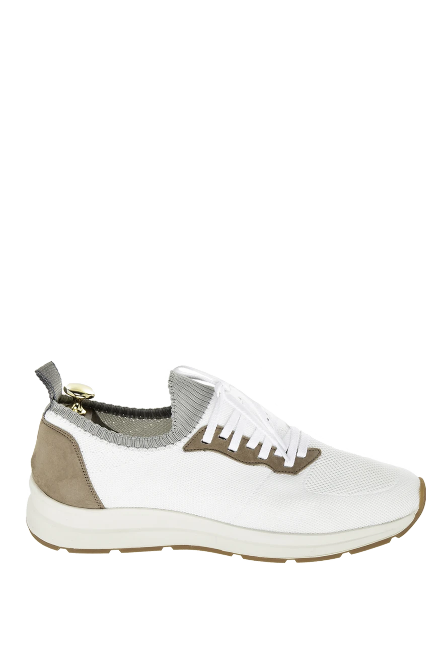 Andrea Ventura White suede sneakers for men - Decor: contrast sole. Composition: 20% suede 80% textile. Clasp: lacing. Country of manufacture: Italy. Care: specialized cleaning - photo 1