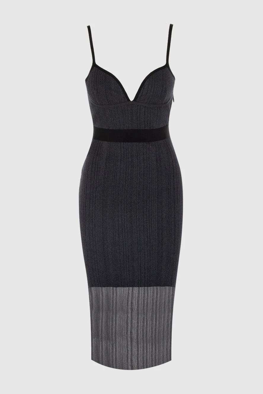 Herve Leger Black dress for women - elastic belt. sleeveless, striped texture. 62% viscose, 22% nylon, 14% polyester, 2% spandex. Country of manufacture: Italy. Care: specialized cleaning - photo 1