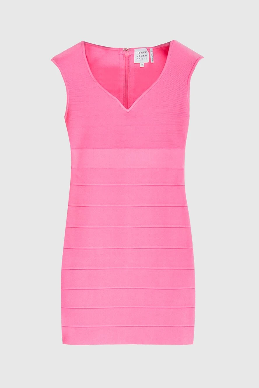 Herve Leger Pink dress for women - zipper. sleeveless, striped texture. 90% rayon, 9% nylon, 1% spandex. Country of manufacture: Italy. Care: specialized cleaning - photo 1