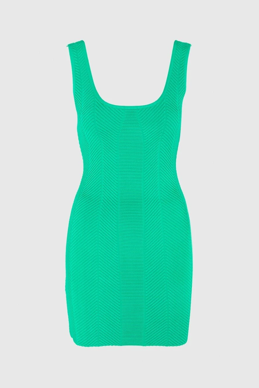 Herve Leger Green dress for women - zipper. sleeveless, striped texture. 90% rayon, 9% nylon, 1% spandex. Country of manufacture: Italy. Care: specialized cleaning - photo 1