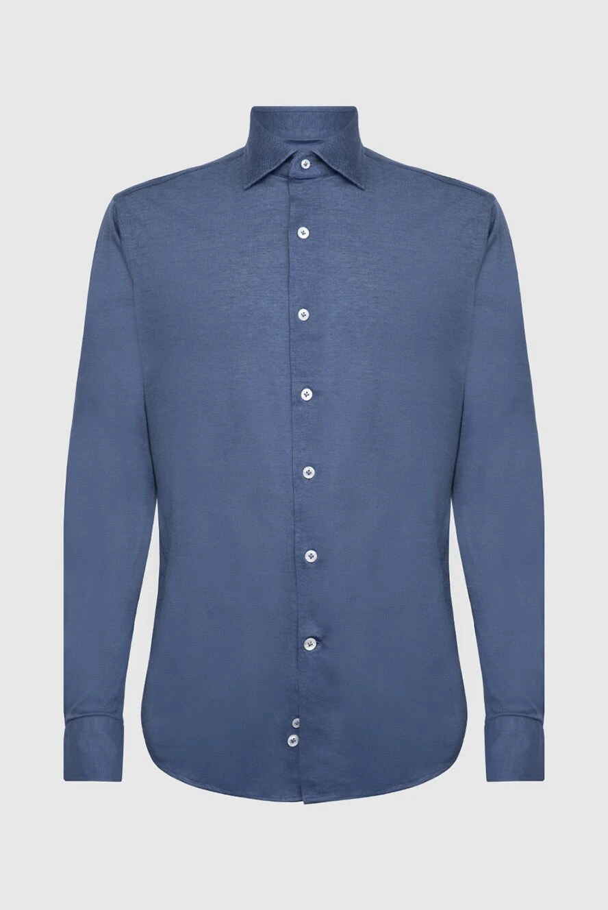 Alessandro Gherardi Blue cotton shirt for men - 100% cotton. Closure: buttons. Country of manufacture: Italy. Care: specialized cleaning - photo 1