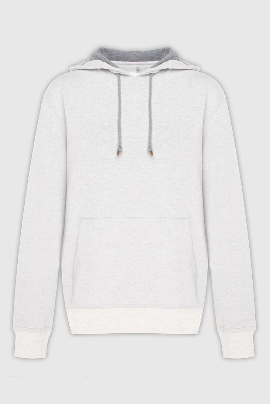 Brunello Cucinelli Hoodie for men made of cotton and elastane gray - Hood. 94% cotton, 6% elastane. Closure: Drawstring. Country of manufacture: Italy. Care: specialized cleaning - photo 1