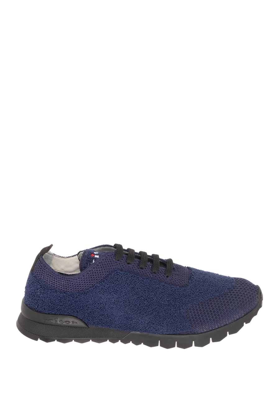 Kiton Blue wool sneakers for men - contrast sole. 100% wool. laces. height 2 cm. Country of manufacture: Italy. Care: specialized cleaning - photo 1