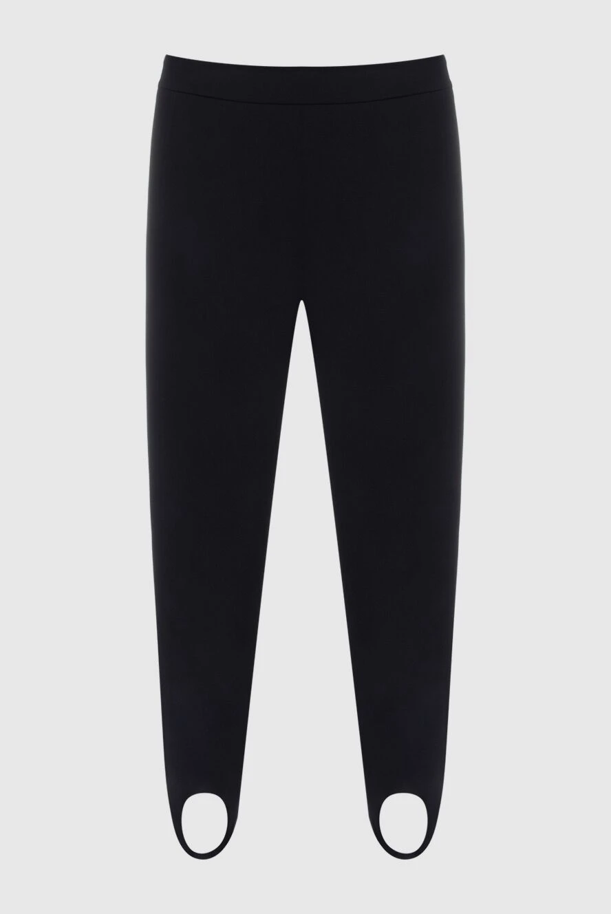 Ermanno Scervino Black polyester leggings for women - ribbons. 97% polyester, 3% elastane. elastic belt. Country of manufacture: Italy. Care: specialized cleaning - photo 1