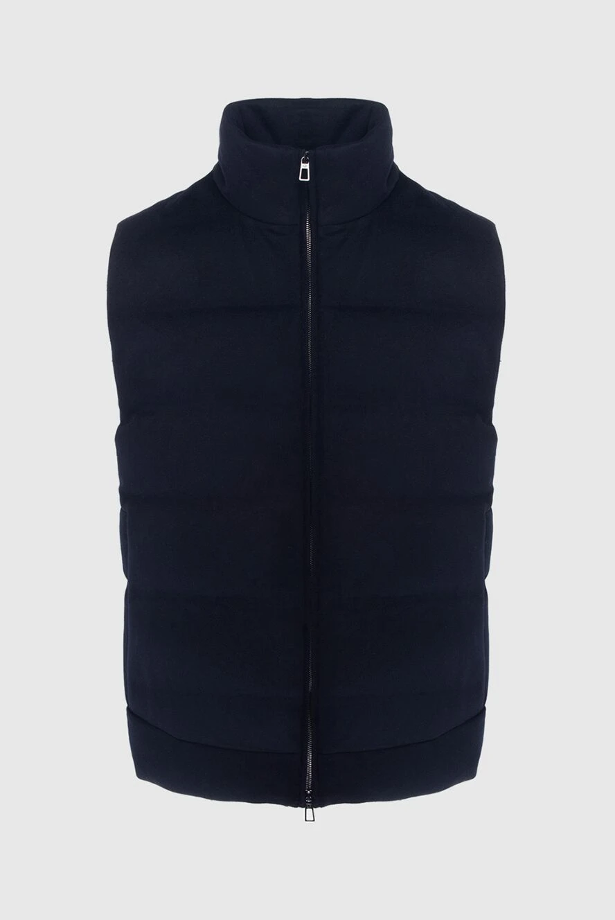 Loro Piana Cashmere vest blue for men - 100% cashmere. Closure: Zipper. Two side pockets, two inside pockets. Insulation: Down, feather. Country of manufacture: Italy. Care: specialized cleaning - photo 1