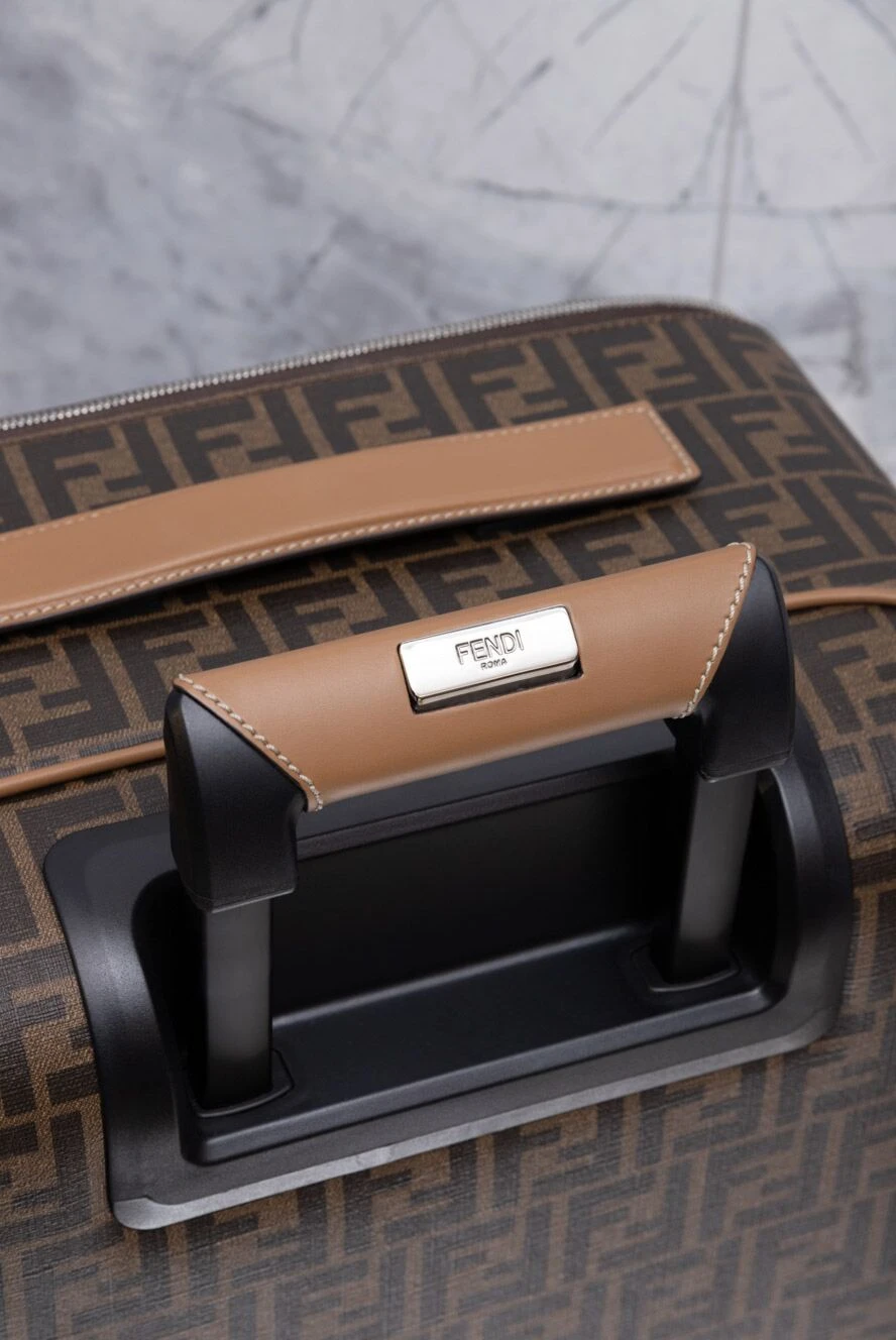 Fendi hard suitcase with a signature print and four rubberized