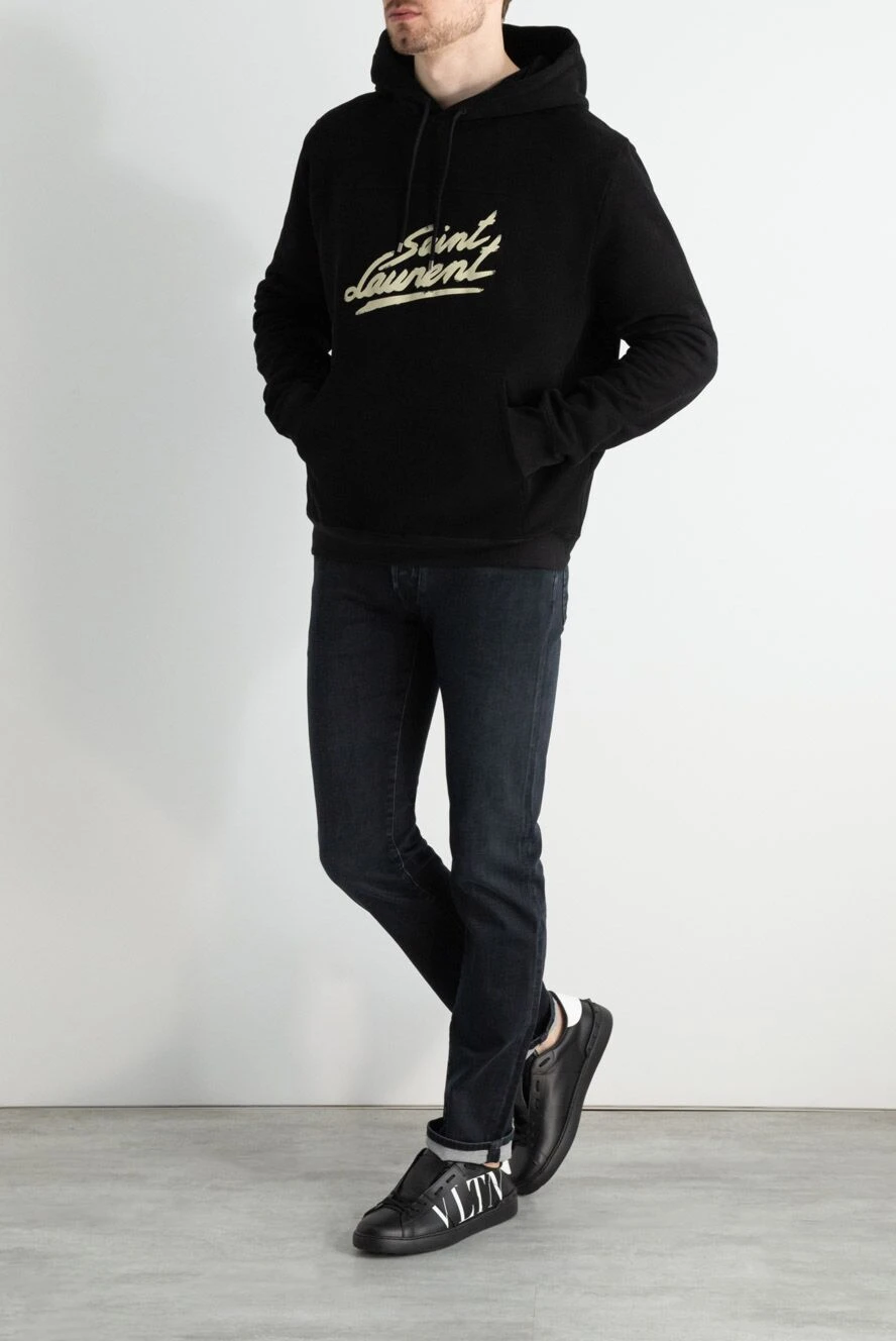 Saint Laurent hoodie for men made of cotton black 170580