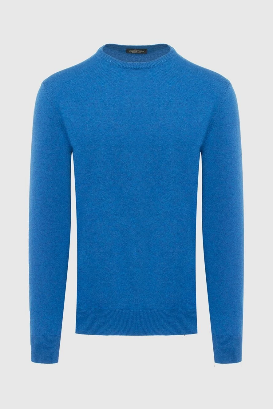 Cesare di Napoli Cashmere jumper blue for men - 100% cashmere. Country of manufacture: Italy. Care: specialized cleaning - photo 1