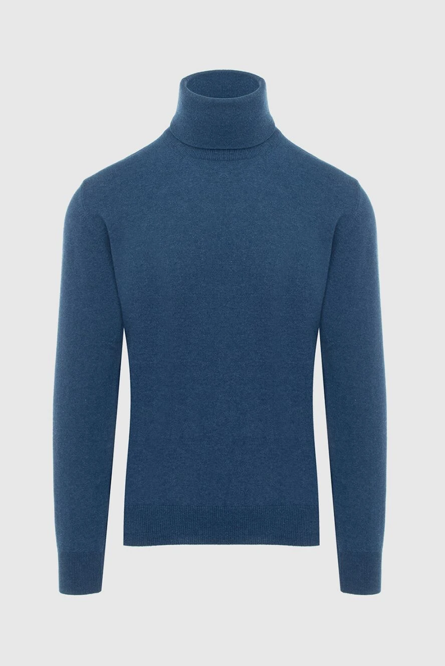 Cesare di Napoli Men's cashmere golf blue - High neck. 100% cashmere. Country of manufacture: Italy. Care: specialized cleaning - photo 1