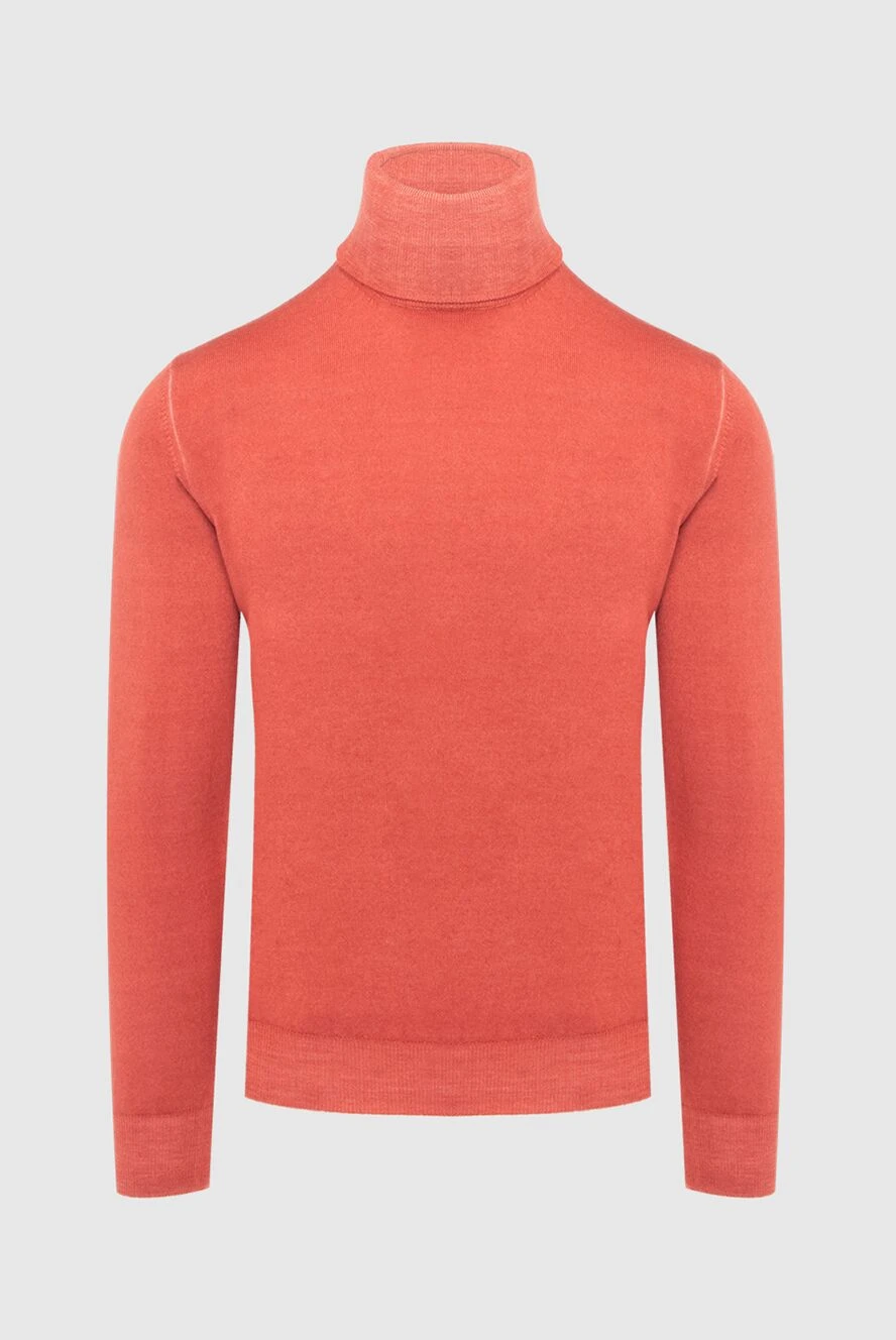 Cesare di Napoli Men's wool golf orange - High neck. 100% wool. Country of manufacture: Italy. Care: specialized cleaning - photo 1