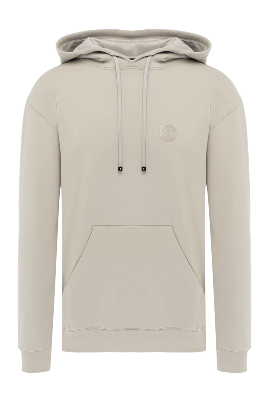 Limitato Cotton beige sweatshirt for men - 95% cotton, 5% elastane. drawstring hood. Country of manufacture: Italy. Care: specialized cleaning - photo 1