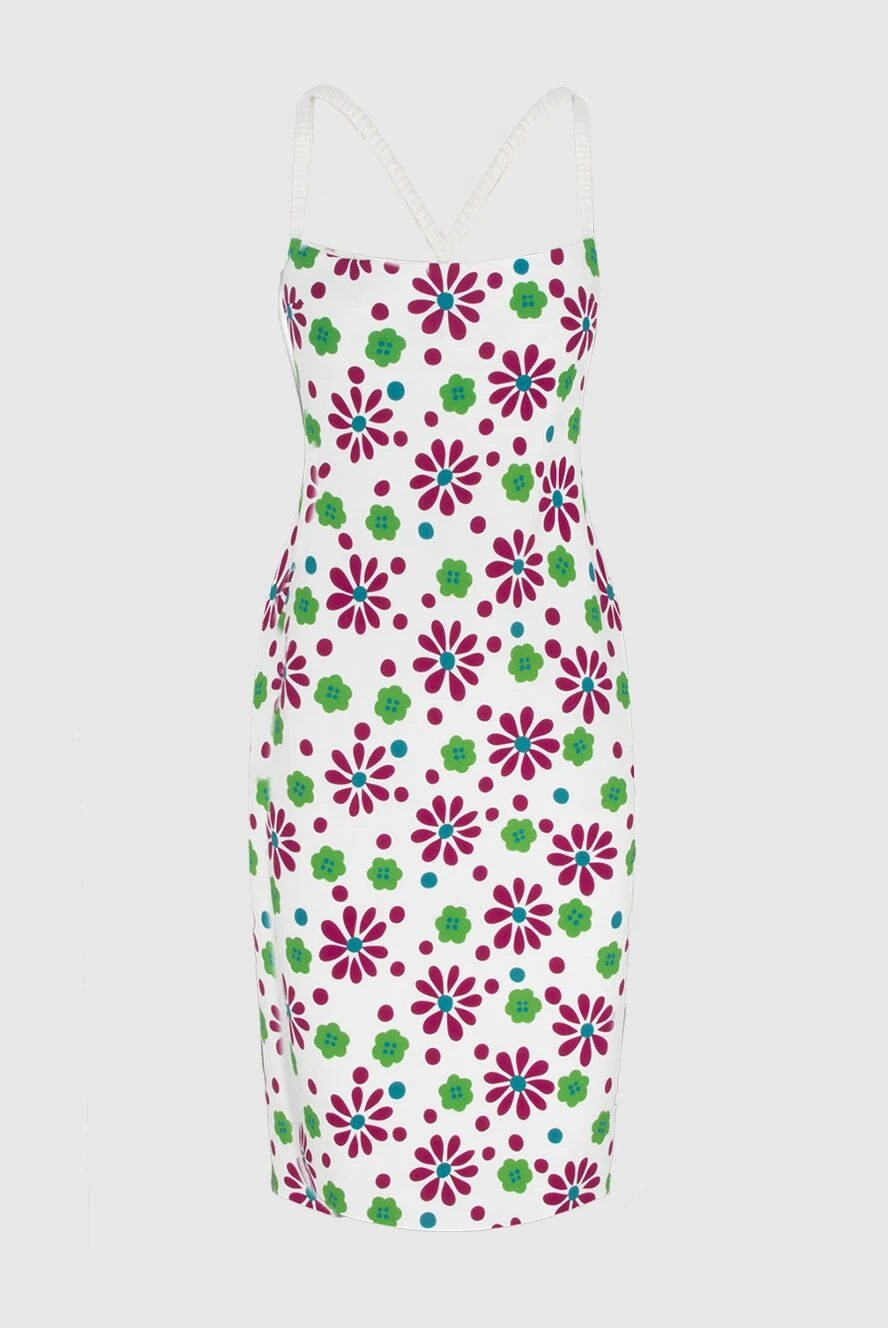 Saint Laurent White viscose dress for women - hidden zipper. floral pattern, open back. 100% viscose. Country of manufacture: Italy. Care: specialized cleaning - photo 1