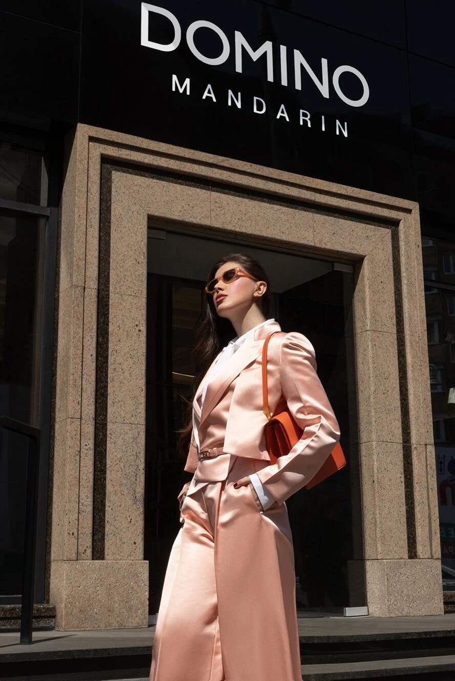 Fendi women s pink silk trouser suit 170812 Women suit with trousers Domino Online Store Ukraine