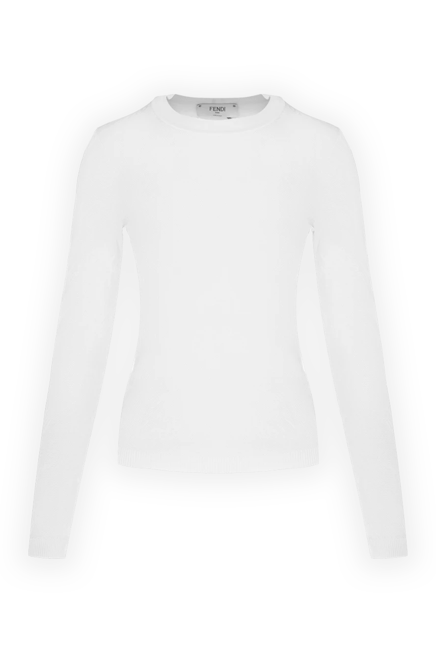 Fendi White jumper for women - 79% viscose, 16% polyester, 5% polyamide. Country of manufacture: Italy. Care: specialized cleaning - photo 1