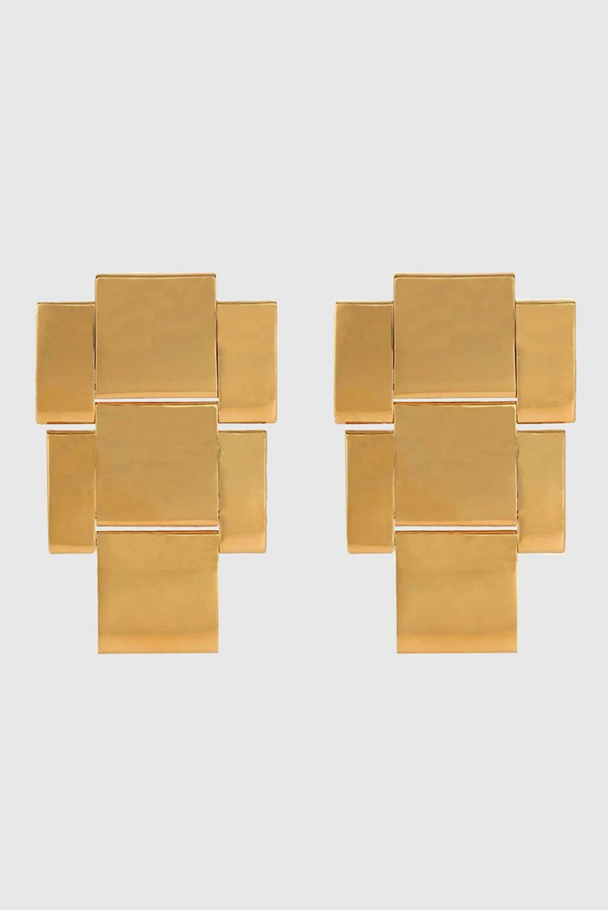 Balmain Earrings made of golden metal for women - geometric shape. 100% metal. Country of manufacture: Italy. Care: specialized cleaning - photo 1