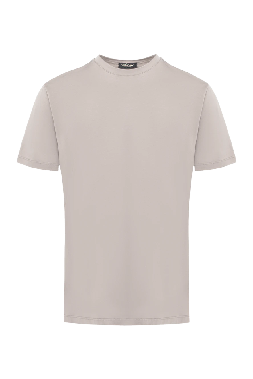 Cesare di Napoli T-shirt beige for men - 88% cotton, 12% other fibers. Country of manufacture: Italy. Care: specialized cleaning - photo 1