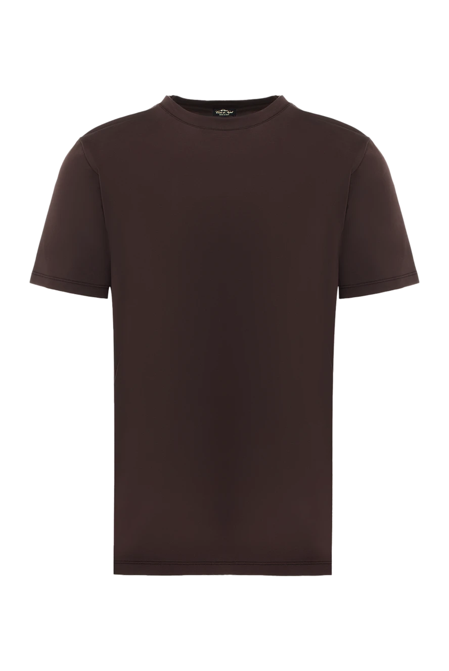 Cesare di Napoli Brown cotton and elastane T-shirt for men - 88% cotton, 12% elastane. Country of manufacture: Italy. Care: specialized cleaning - photo 1