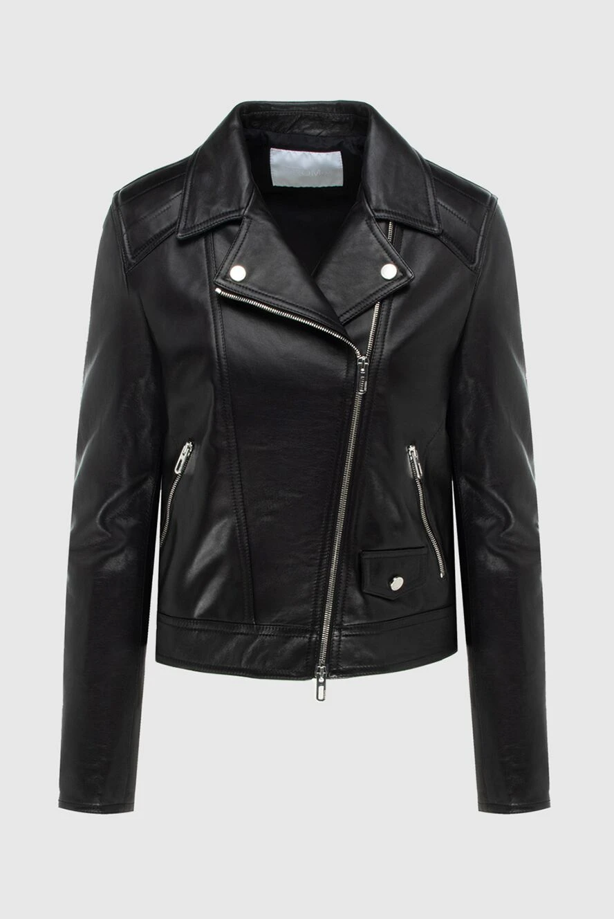 DROMe cropped black women s leather jacket 171123 Women leather jackets Domino Online Store Ukraine