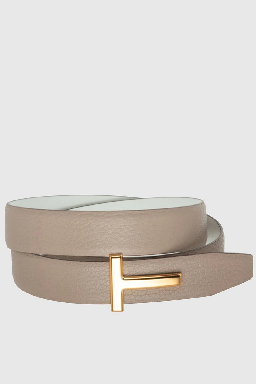 Tom Ford Beige belt for women - Decoration: gold-plated buckle. 100% genuine leather. Country of manufacture: Italy. Care: specialized cleaning - photo 1