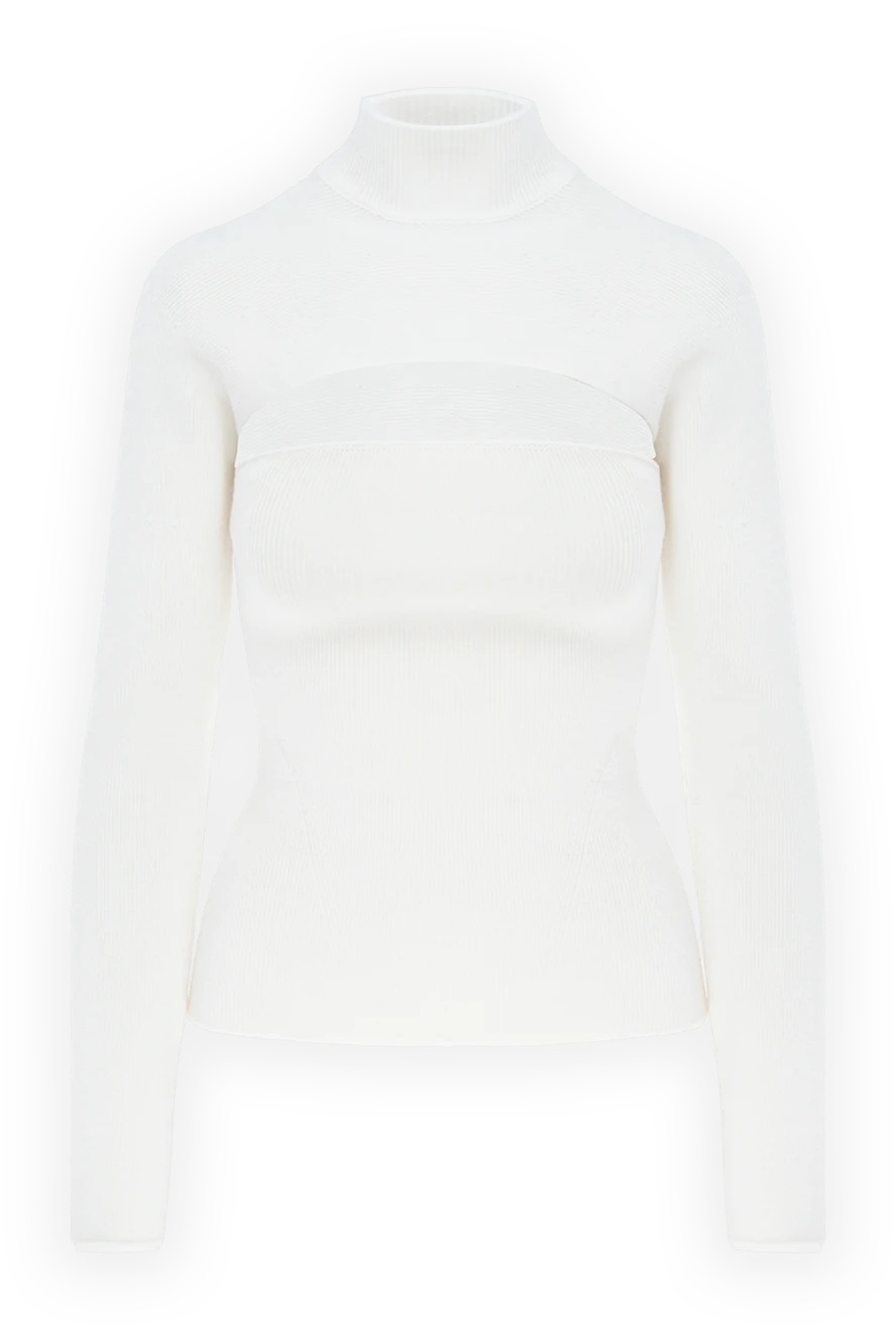 Tom Ford White jumper for women - cutouts on the neckline and back. 94% wool, 6% polyamide. Country of manufacture: Italy. Care: specialized cleaning - photo 1