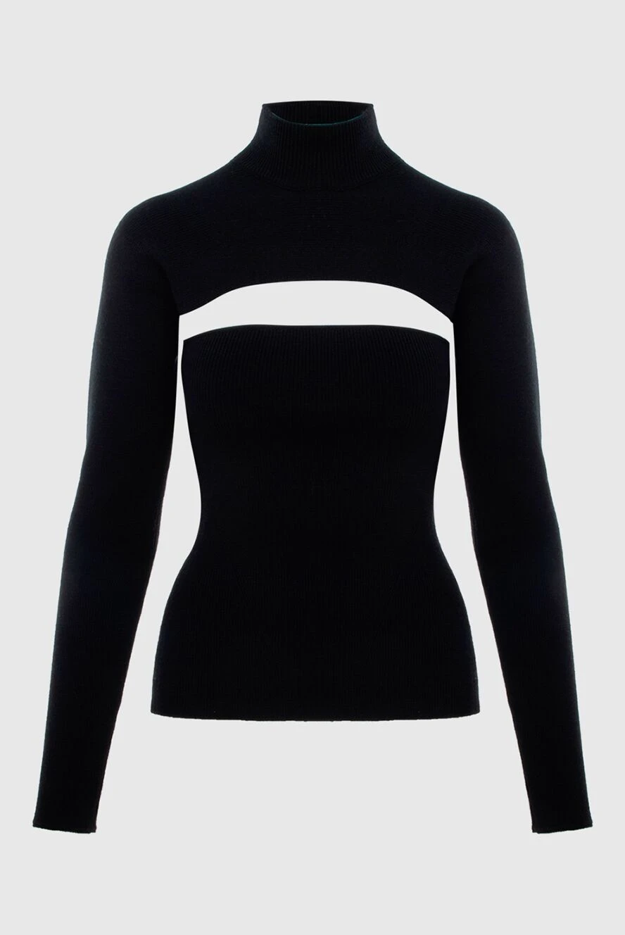 Tom Ford Black jumper for women - cutouts on the neckline and back. 94% wool, 6% polyamide. Country of manufacture: Italy. Care: specialized cleaning - photo 1