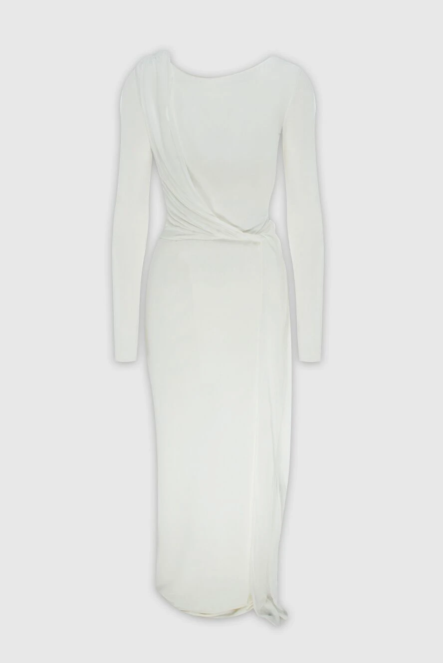 Tom Ford White maxi dress with long sleeves and a slit - 78% viscose 14% polyamide 8% elastane. Closure: Zipper. Country of manufacture: Italy. Care: specialized cleaning - photo 1