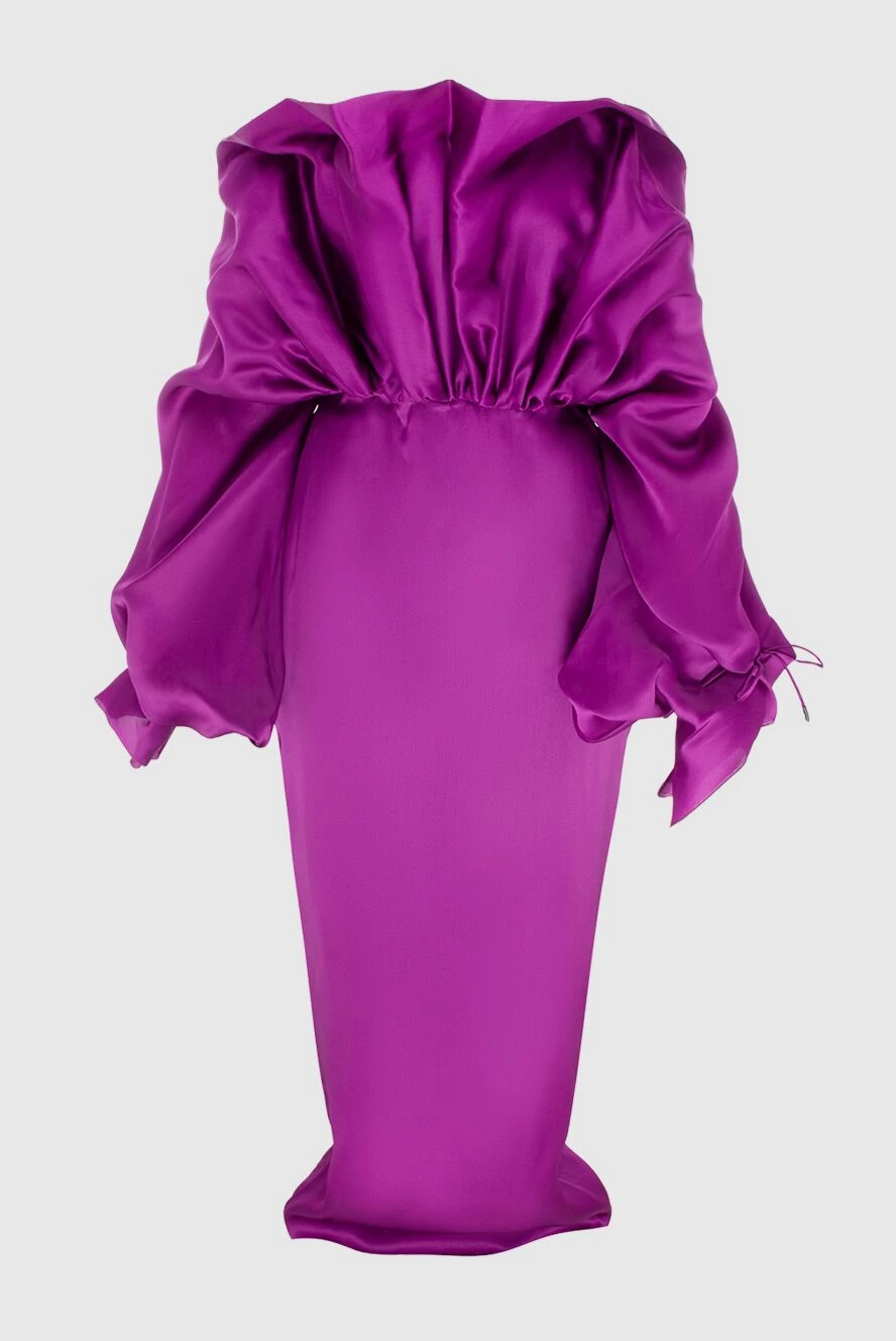 Tom Ford Pink silk evening dress with off the shoulder - Draping, buff sleeves. 100% silk. Fastener: Zipper. Country of manufacture: Italy. Care: specialized cleaning - photo 1