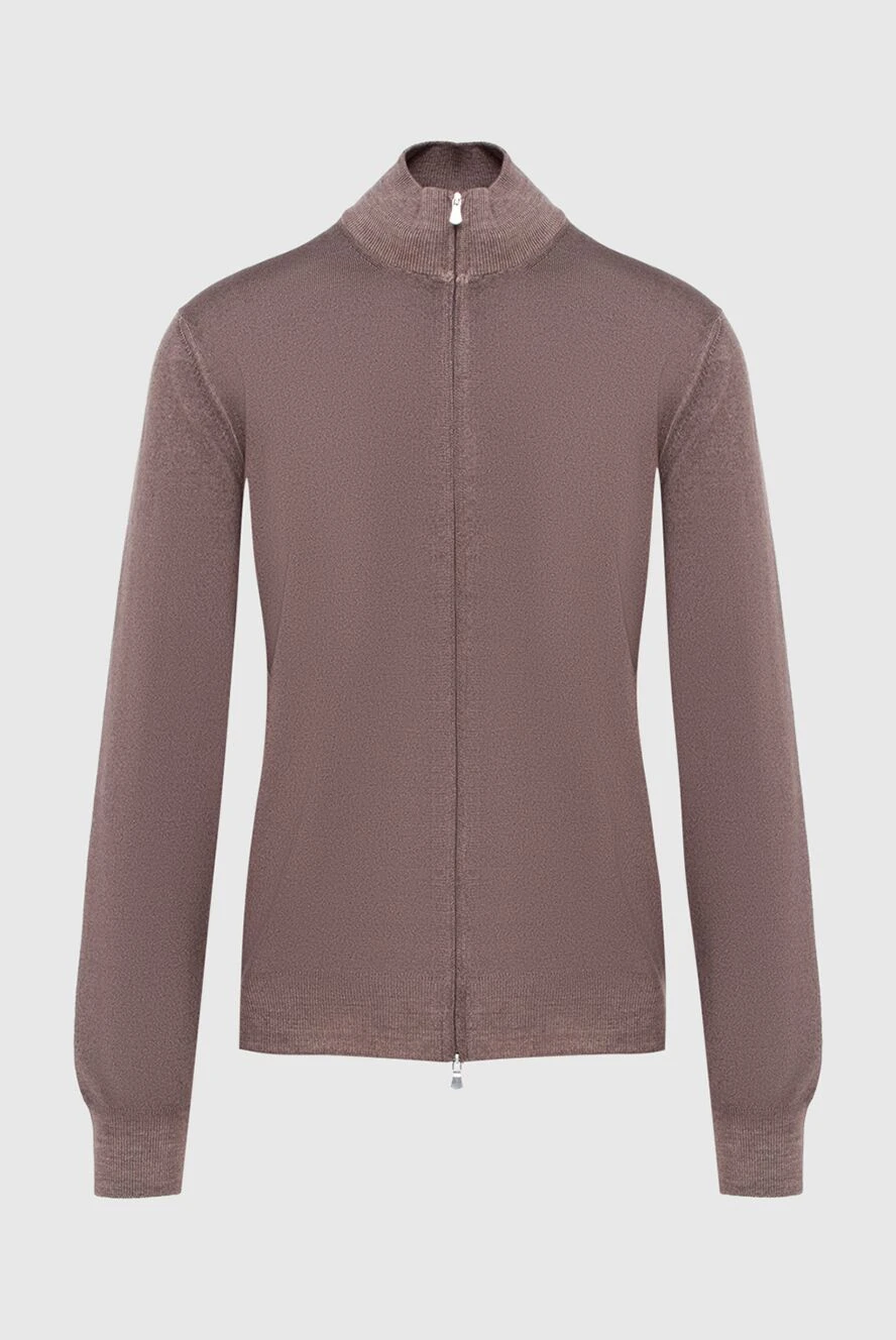 Gran Sasso Кардиган из шерсти коричневый мужской - 100% шерсть. молния. Страна производитель: Италия. Уход: специализированная чистка - фото 1