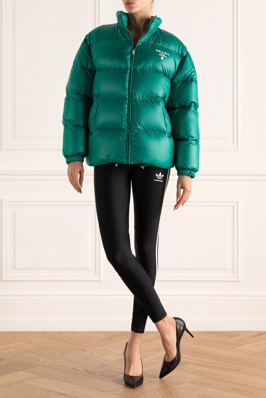 Prada women's green nylon down jacket 171431 — Women down coats