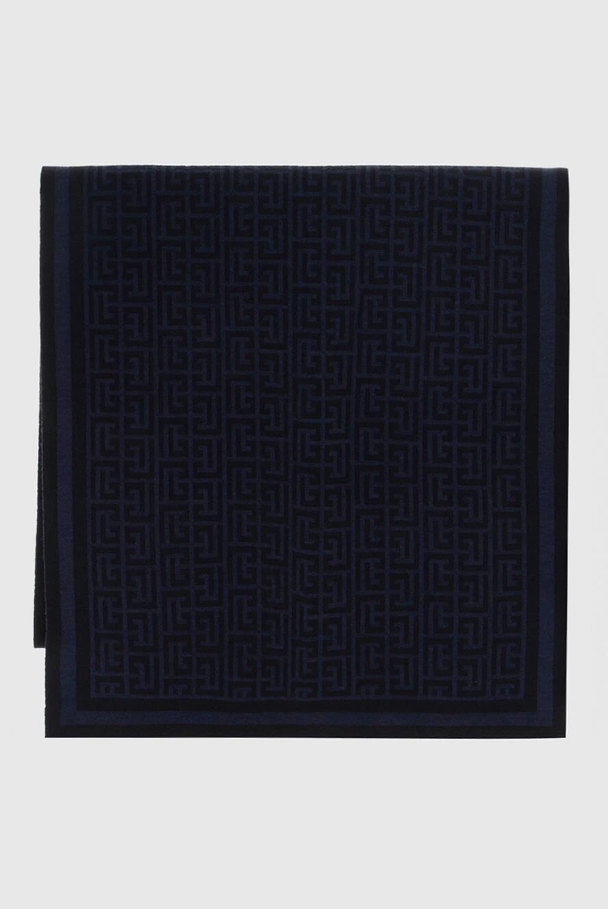 Balmain Black woolen scarf for men - 100% wool. Country of manufacture: Italy. Care: specialized cleaning - photo 1