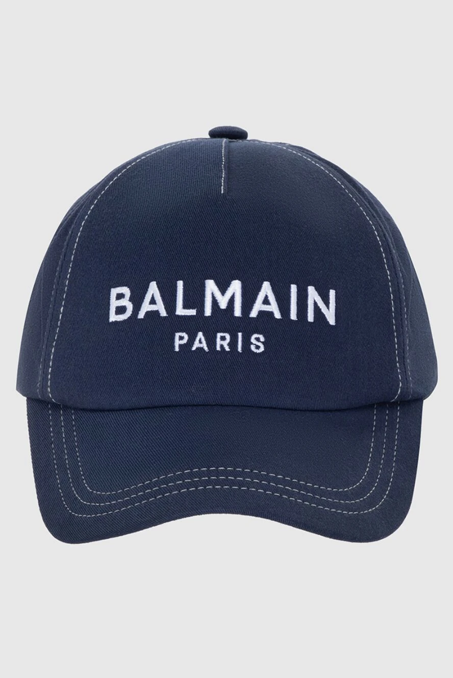 Balmain Кепка хлопковая синяя женская - вышитый логотип. Застежка клипса, Размер козырька: 18х7 cм. логотип. 100% хлопок. Страна производитель: Франция. Уход: специализированная чистка - фото 1