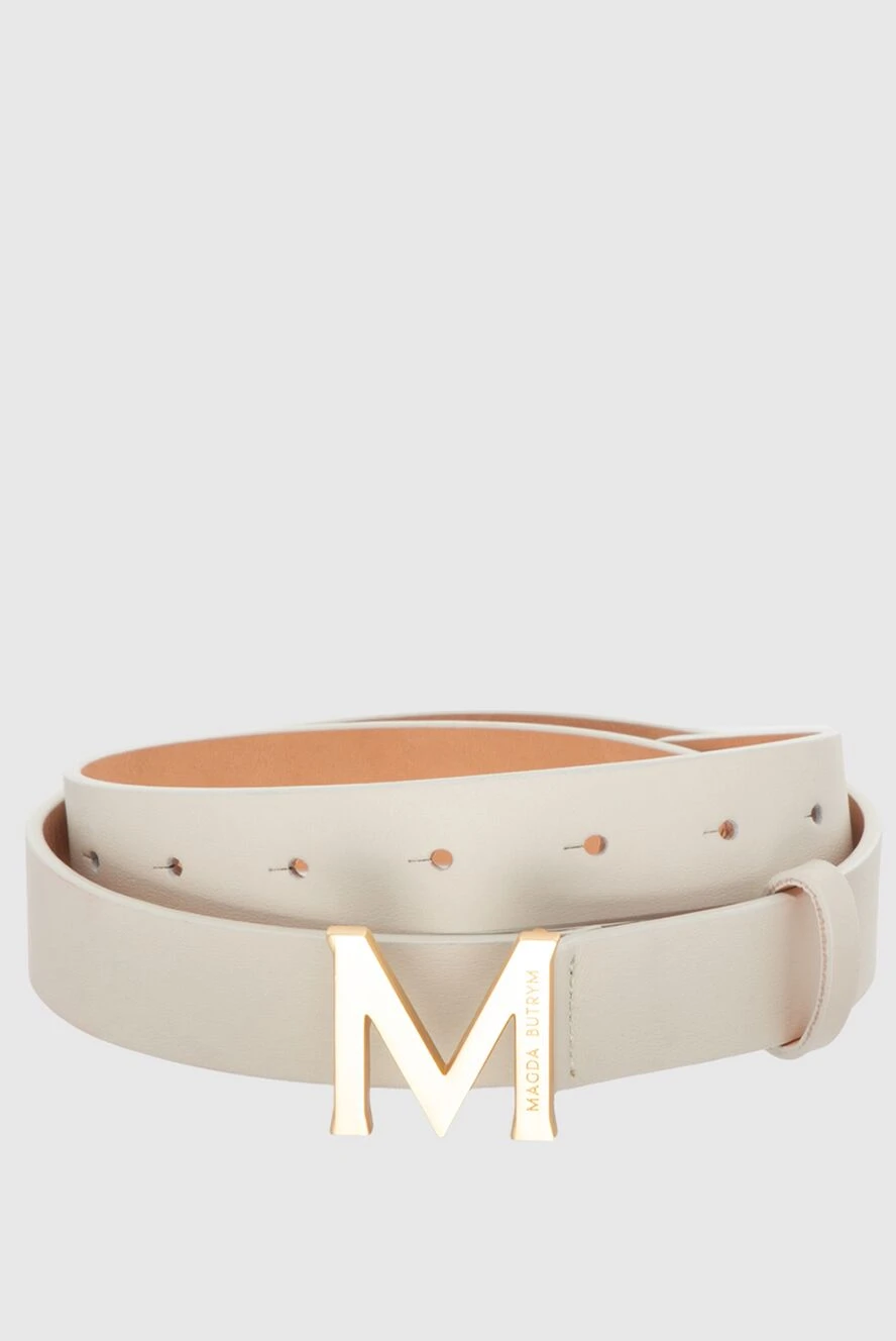 Magda Butrym White leather belt for women - Decoration: buckle logo. 100% genuine leather. Fastener: decorative buckle. Country of manufacture: Italy. Care: specialized cleaning - photo 1