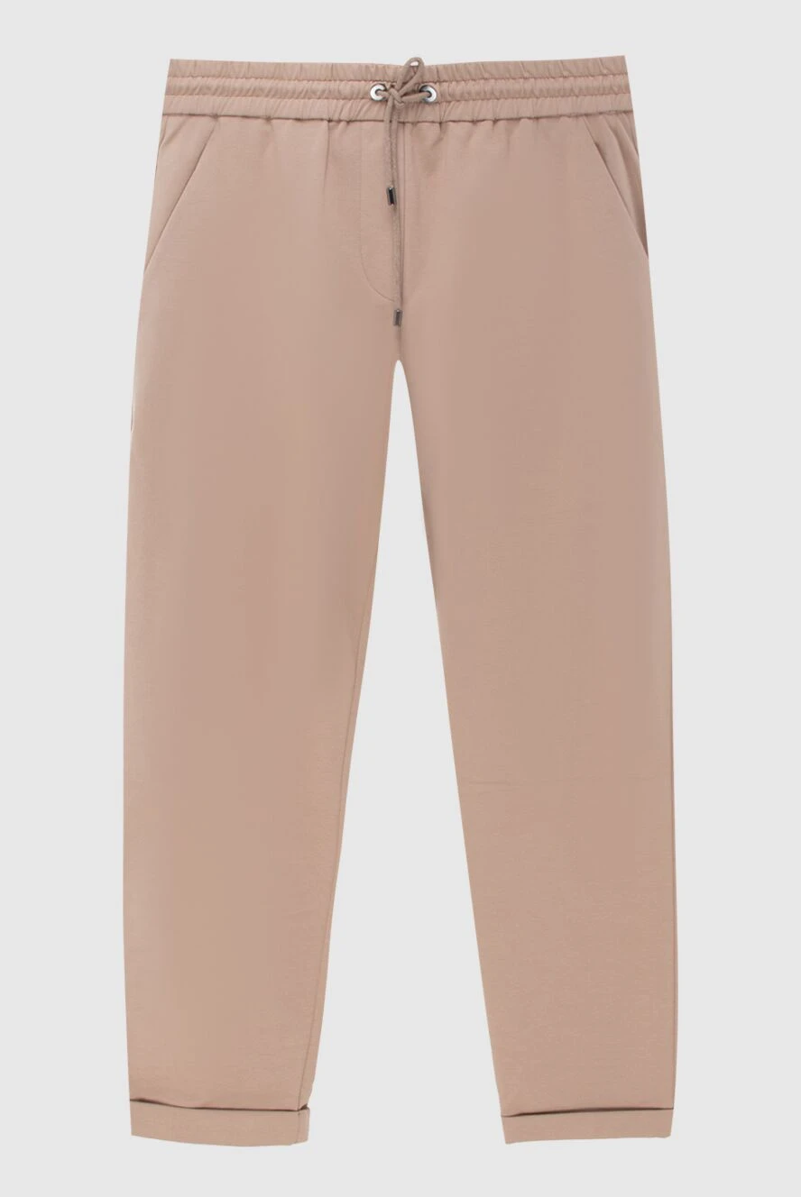 Brunello Cucinelli Брюки из хлопка голубые женские - три кармана. 98% хлопок, 2% эластан. эластичный пояс со шнуровкой. Страна производитель: Италия. Уход: специализированная чистка - фото 1