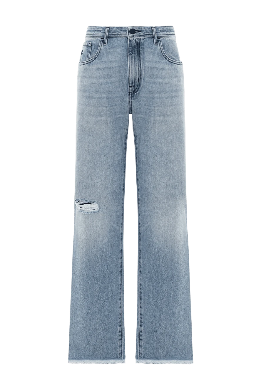 Jacob Cohen Light blue jeans with raw hem and ripped knee detail - contrasting buttons, distressed effect. three side pockets, two back pockets. 100% cotton. zipper, button. Country of manufacture: Italy. Care: specialized cleaning - photo 1