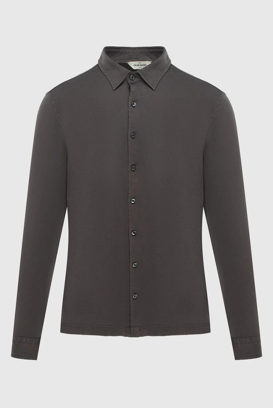 Gran Sasso Brown cotton shirt for men - 100% cotton. Closure: buttons. Country of manufacture: Italy. Care: specialized cleaning - photo 1