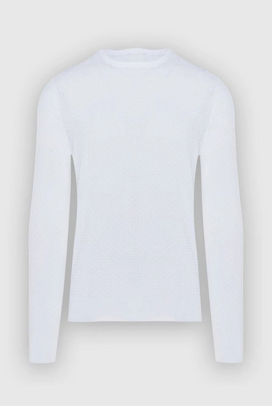 Gran Sasso White cotton jumper for men - 100% cotton. Country of manufacture: Italy. Care: specialized cleaning - photo 1