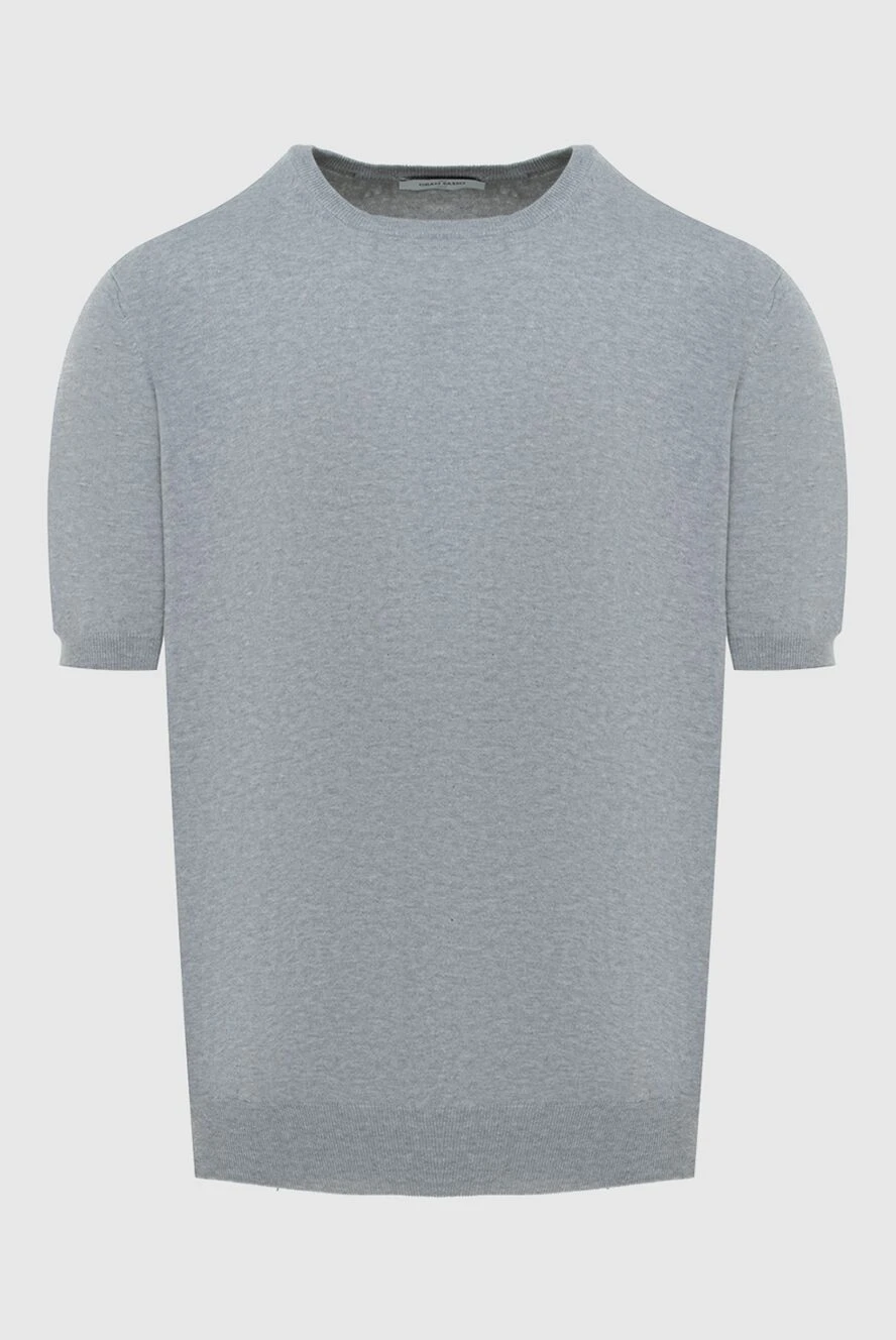 Gran Sasso Short sleeve gray men's jumper - 100% cotton. short sleeve. Country of manufacture: Italy. Care: specialized cleaning - photo 1