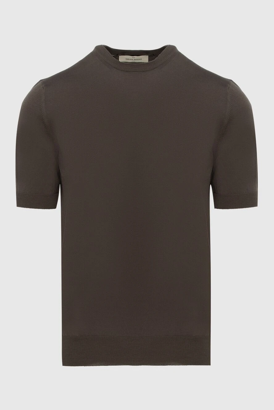 Gran Sasso Brown men's short sleeve jumper - 100% cotton. short sleeve. Country of manufacture: Italy. Care: specialized cleaning - photo 1