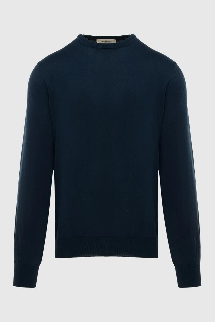 Gran Sasso Cotton blue jumper for men - 100% cotton. Country of manufacture: Italy. Care: specialized cleaning - photo 1