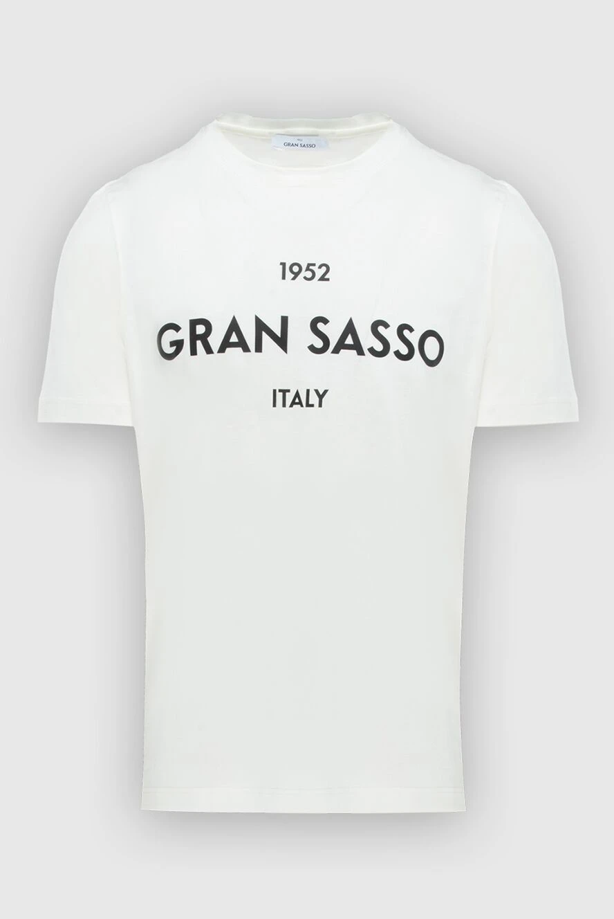 Gran Sasso White cotton T-shirt for men - 100% cotton. Country of manufacture: Italy. Care: specialized cleaning - photo 1