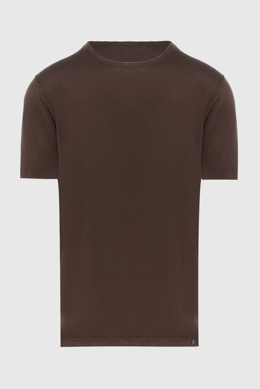 Gran Sasso Linen brown T-shirt for men - 100% linen. Country of manufacture: Italy. Care: specialized cleaning - photo 1