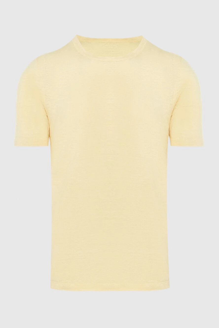 Gran Sasso Linen yellow T-shirt for men - 100% linen. Country of manufacture: Italy. Care: specialized cleaning - photo 1