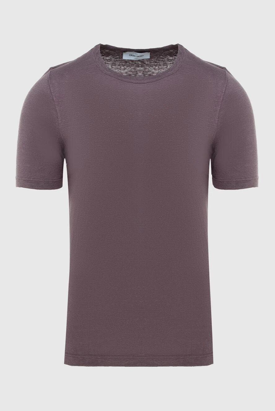 Gran Sasso Linen pink T-shirt for men - 100% linen. Country of manufacture: Italy. Care: specialized cleaning - photo 1