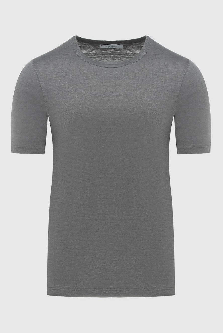 Gran Sasso Linen gray T-shirt for men - 100% linen. Country of manufacture: Italy. Care: specialized cleaning - photo 1