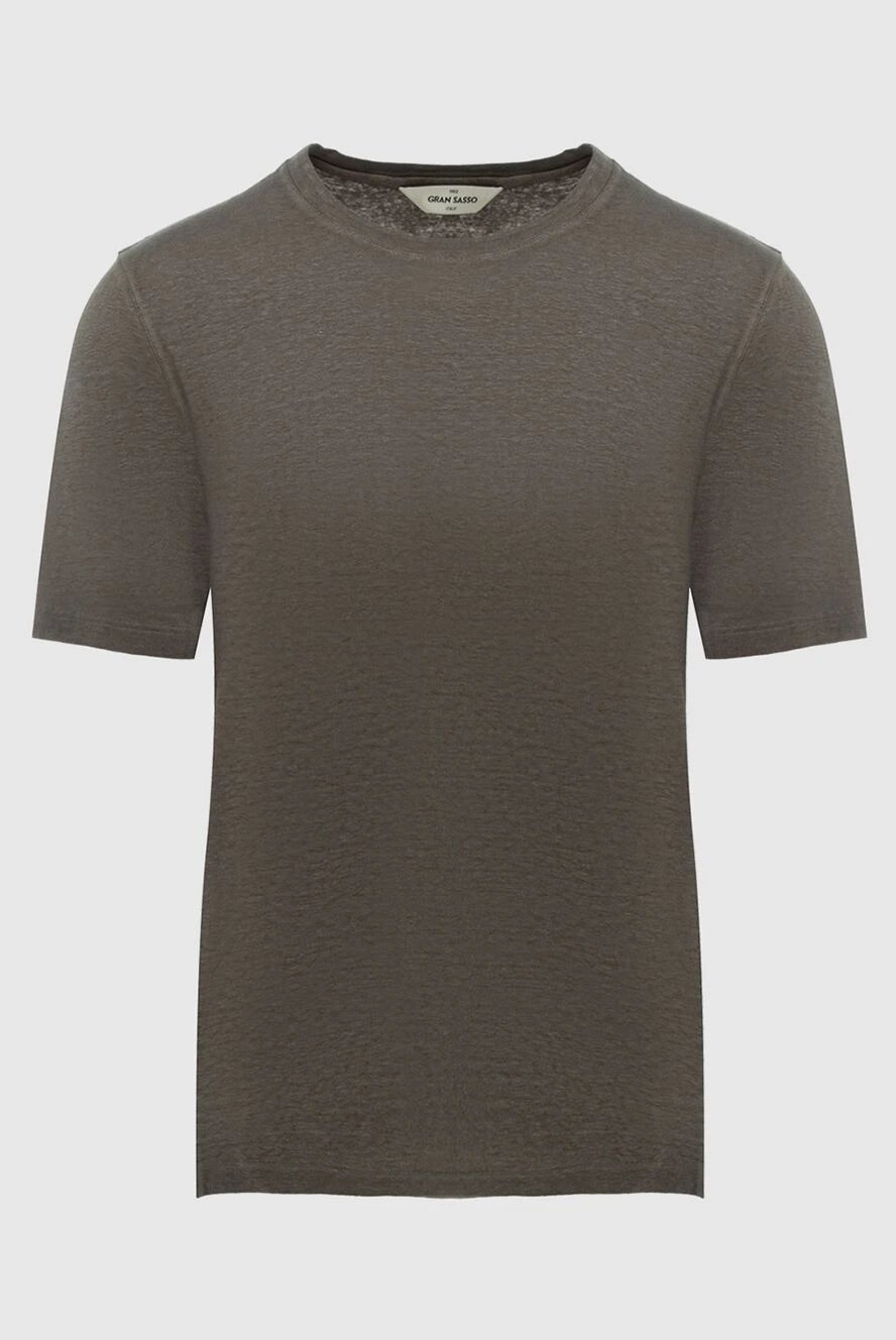 Gran Sasso Linen beige T-shirt for men - 97% linen, 3% elastane. Country of manufacture: Italy. Care: specialized cleaning - photo 1